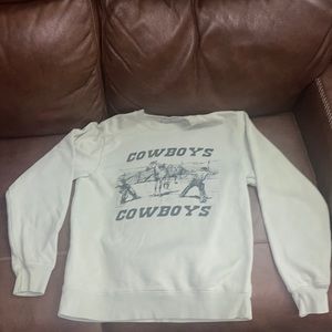 John Galt Brandy Melville Cowboys Light Green Crew Neck Sweatshirt.